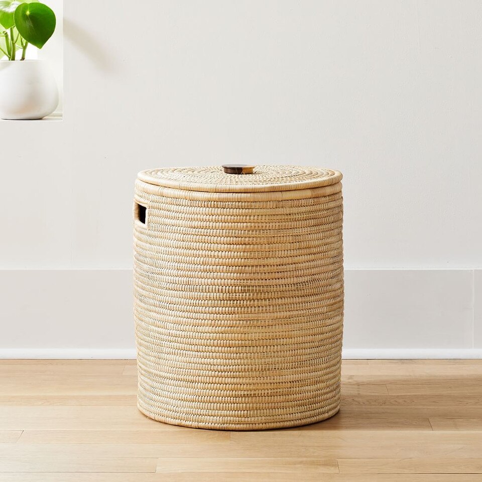 Wooden Handle Hamper Baskets west elm United Kingdom